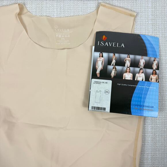 Isavela 2XL Compression Sleeveless Comprexxwear Tank No Zipper SBMG04-2XL-BE - Picture 5 of 5